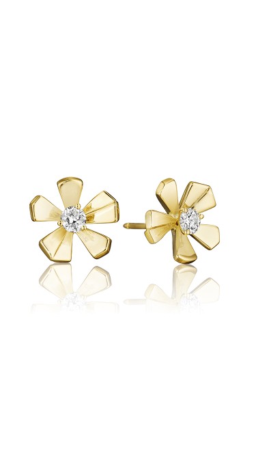 18K Gold Wonderland Small Pow Orchid Stud Earrings