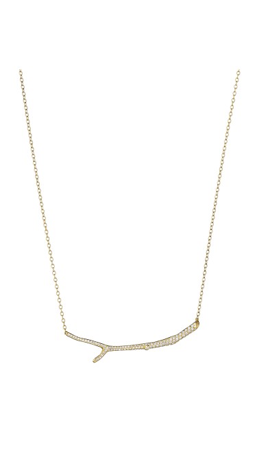 18K Gold Wonderland Twig and Diamond Necklace