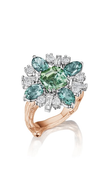 18K Gold Wonderland Tourmaline Flower Ballerina Ring