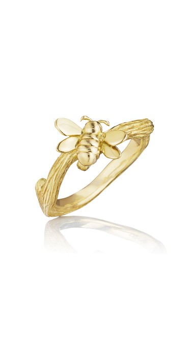 18K Gold Wonderland Stackable Small Bee Ring