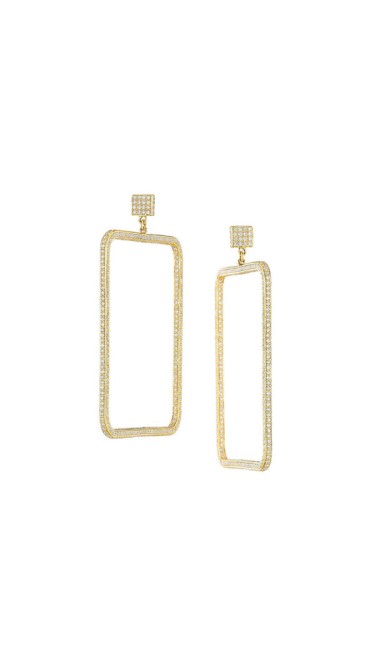 Piece Square 3D Diamond Earrings 