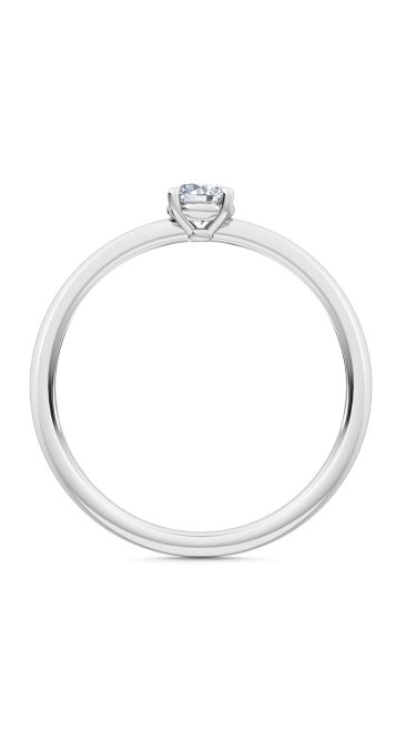 0.25 Ct Round Cut Petite Lab Grown Diamond Ring in 14K White Gold