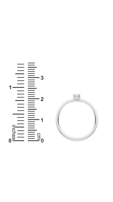 0.25 Ct Emerald Cut Petite Lab Grown Diamond Ring in 14K White Gold 