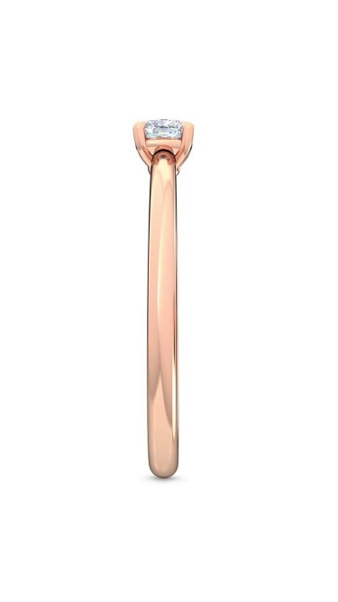0.25 Ct Cushion Cut Petite Lab Grown Diamond Ring in 14K Rose Gold 