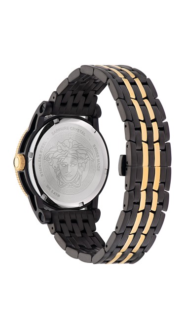 V-Palazzo 43MM Black Matte Dial Two Tone Bracelet Mens Watch