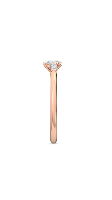 0.30 Ct Pear and Baguette Cut Petite Lab Grown Diamond Ring in 14K Rose Gold (E-F, VS1-VS2, 0.30 cttw) by MadeForUs