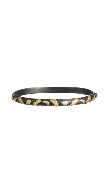 Yossi Harari Jewelry Jane 24k Gold & Oxidized Gilver Libra Bangle 