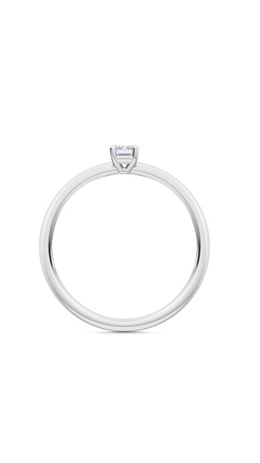 0.25 Ct Emerald Cut Petite Lab Grown Diamond Ring in 14K White Gold 