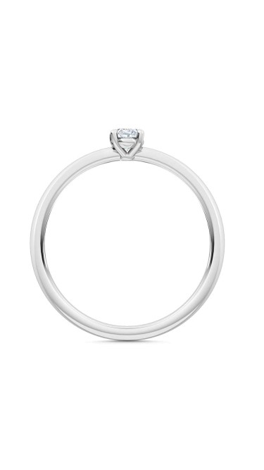 0.25 Ct Oval Cut Petite Lab Grown Diamond Ring in 14K White Gold 