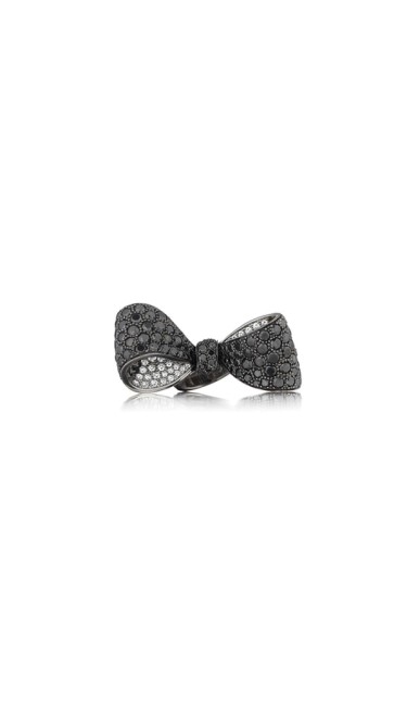 Bow Black Diamond Ring 