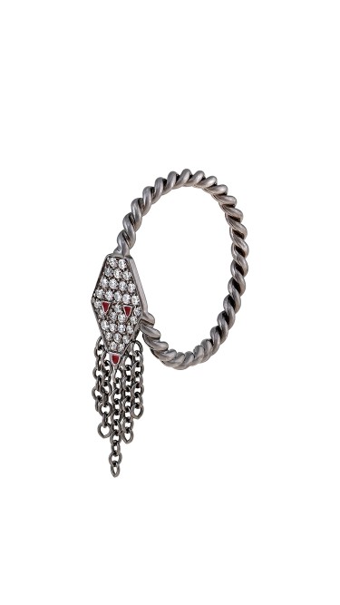 Misahara Drina Waterfall 18k Oxidized White Gold Ring