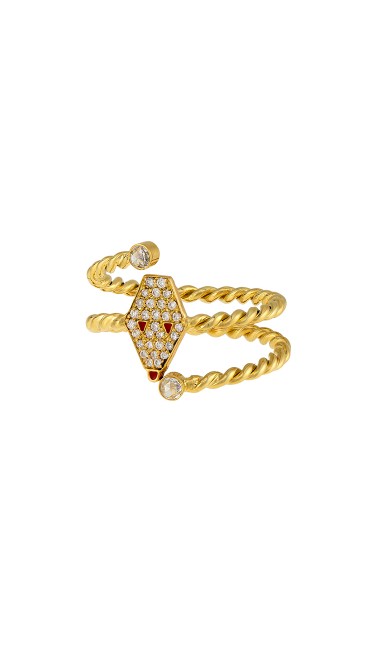 Misahara Drina Double Coil Ring 18k Yellow Gold Ring