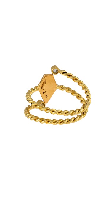 Misahara Drina Double Coil Ring 18k Yellow Gold Ring