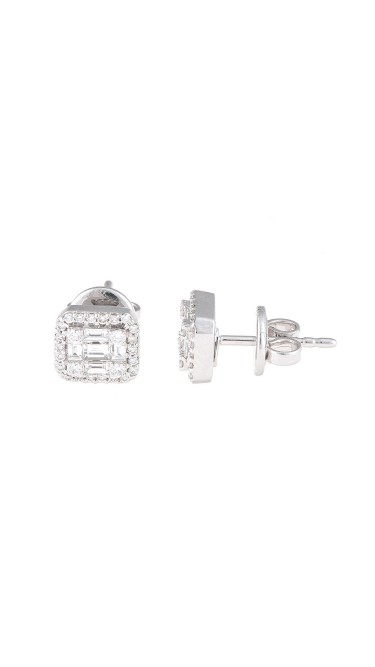 Mosaic Collection 18K White Gold Diamonds Earrings