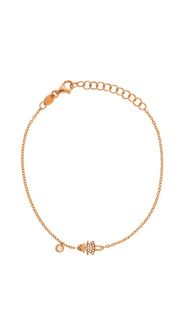 Dainty Collection 18k Rose Gold Diamonds Bracelet
