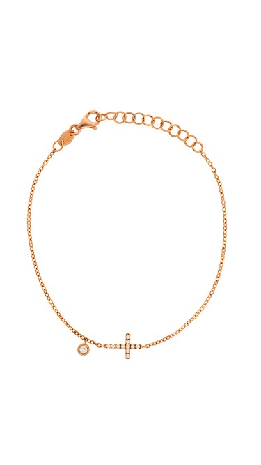 Dainty Collection 18k Rose Gold Diamonds Bracelet