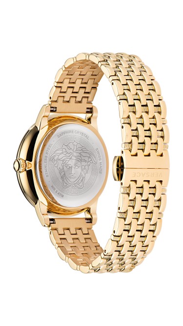 La Medusa 38MM Yellow Gold Case Black Enamel Dial Womens Watch