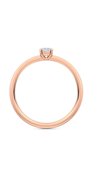 0.25 Ct Cushion Cut Petite Lab Grown Diamond Ring in 14K Rose Gold 