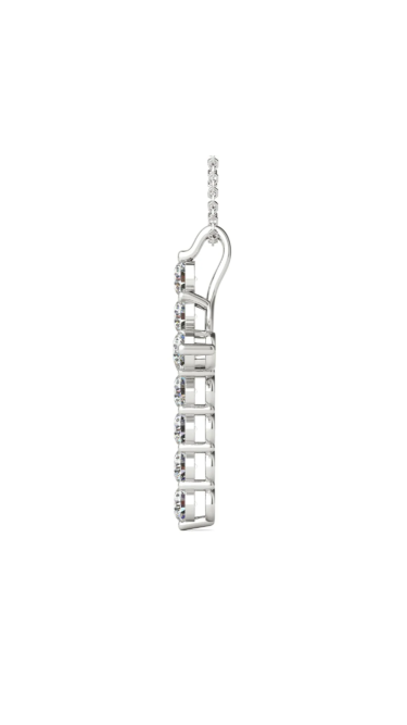 14K Hypoallergenic White Gold Natural Diamond Cross Pendant Necklace