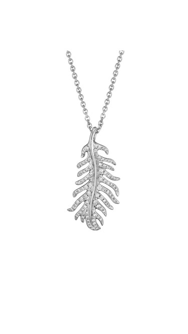 18K Gold Phoenix Feather Vertical Necklace