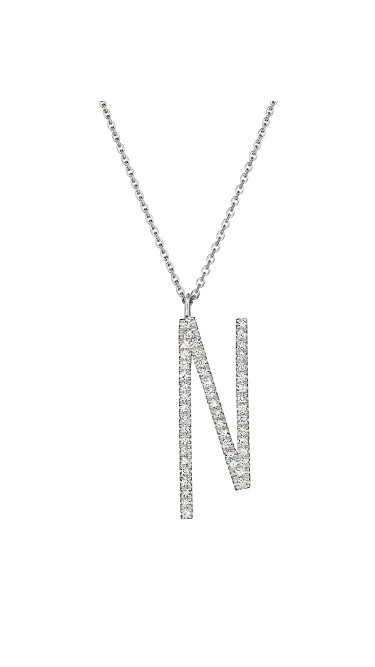 Mimi So Type Letter "N" Pave Diamond Pendant