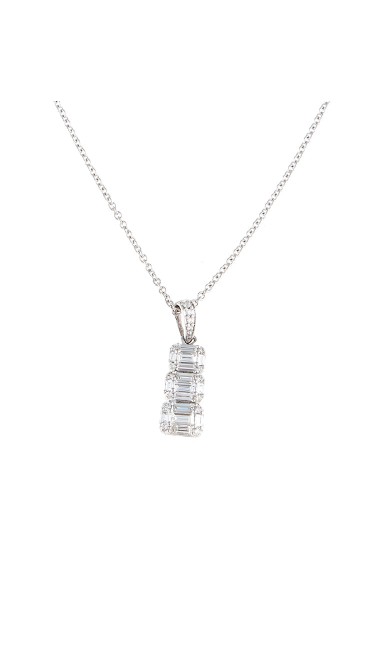 Mosaic Collection 18K White Gold Diamonds Necklace