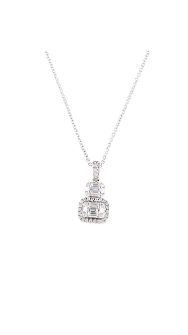 Mosaic Collection 18K White Gold Diamonds Necklace