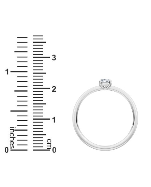 0.25 Ct Round Cut Petite Lab Grown Diamond Ring in 14K White Gold