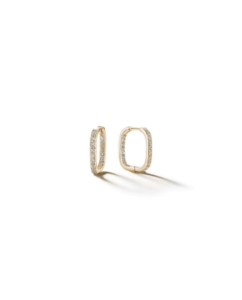 Piece Square Diamond Hoop Earrings