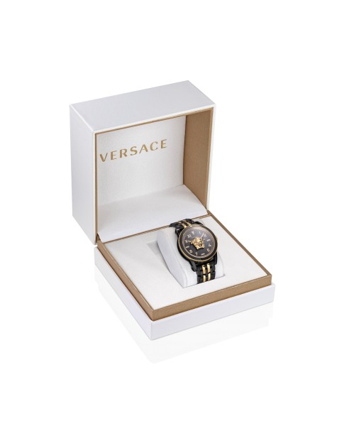 V-Palazzo 43MM Black Matte Dial Two Tone Bracelet Mens Watch