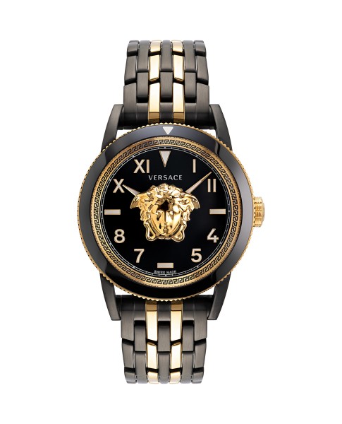 V-Palazzo 43MM Black Matte Dial Two Tone Bracelet Mens Watch