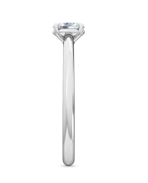 0.25 Ct Oval Cut Petite Lab Grown Diamond Ring in 14K White Gold 