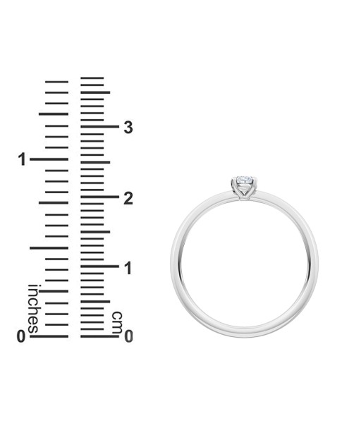 0.25 Ct Oval Cut Petite Lab Grown Diamond Ring in 14K White Gold 