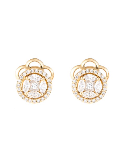 Mosaic Collection 18K Yellow Gold Diamonds Earrings