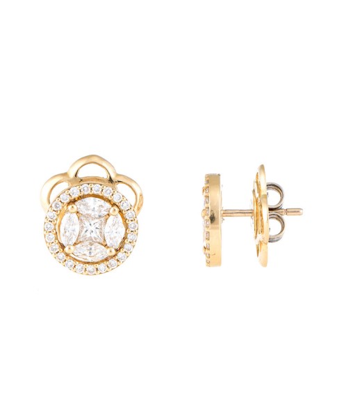 Mosaic Collection 18K Yellow Gold Diamonds Earrings