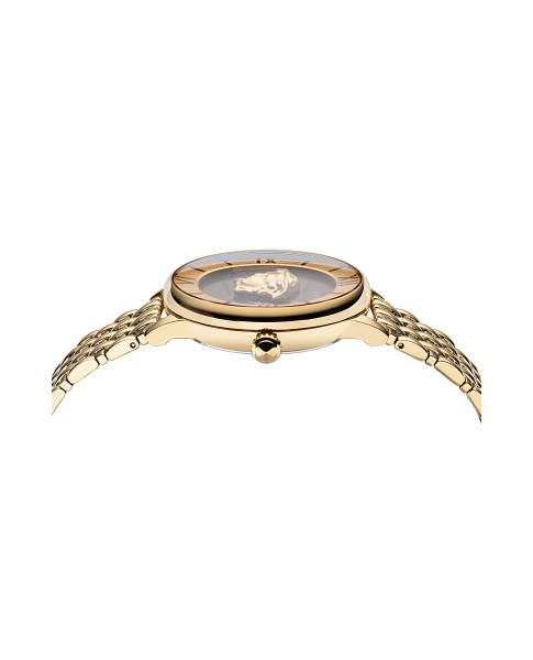 La Medusa 38MM Yellow Gold Case Black Enamel Dial Womens Watch