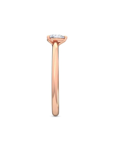 0.25 Ct Pear Cut Petite Lab Grown Diamond Ring in 14K Rose Gold 