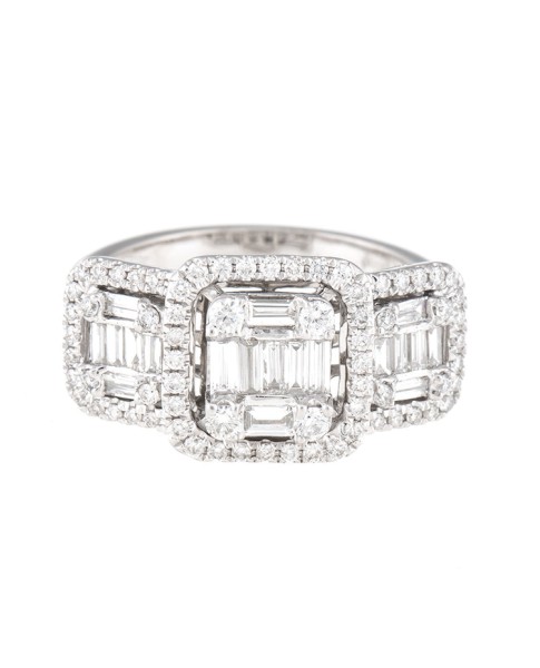 Mosaic Collection 18K White Gold Diamonds Ring