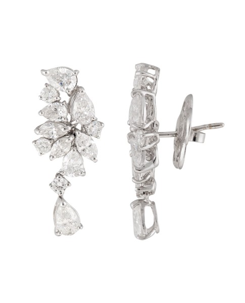 Unique Collection 18K White Gold Diamonds Earrings