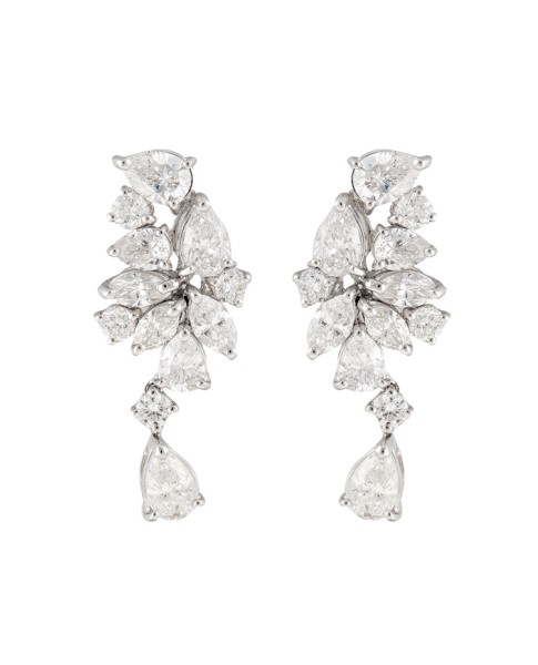 Unique Collection 18K White Gold Diamonds Earrings