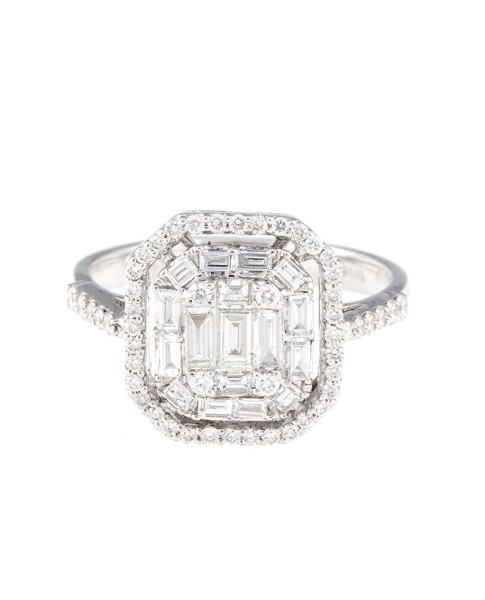 Mosaic Collection 18K White Gold Diamonds Ring