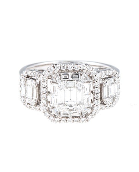 Mosaic Collection 18K White Gold Diamonds Ring