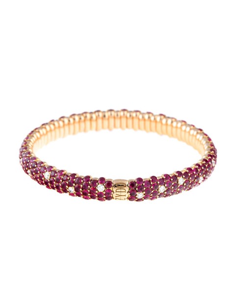 Stretch Collection 18K Rose Gold Diamonds and Rubies Bracelet