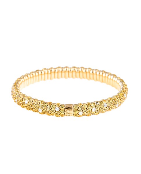 Stretch Collection 18K Yellow Gold Diamonds and Sapphires Bracelet