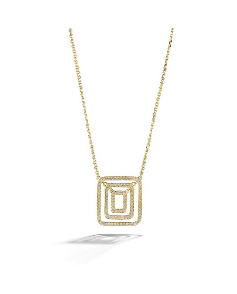 Piece Square Swing Diamond Necklace - Small