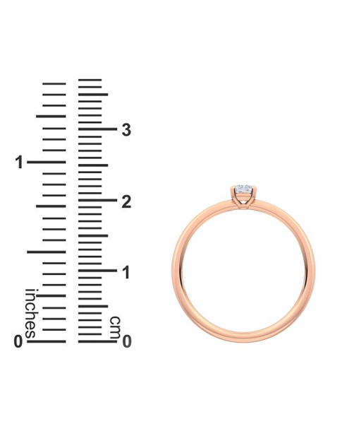 0.25 Ct Cushion Cut Petite Lab Grown Diamond Ring in 14K Rose Gold 