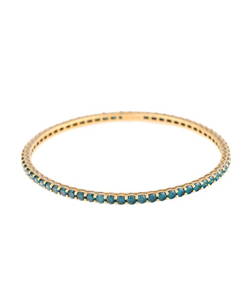 18K Yellow Gold Handset Blue Diamonds Pesak Bracelet