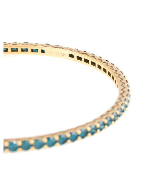 18K Yellow Gold Handset Blue Diamonds Pesak Bracelet
