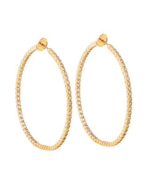 18K Yellow Gold Handset White Diamonds Jara Earrings