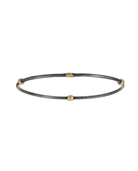 Yossi Harari Jewelry Oxidized Gilver Jane Stack Bangle